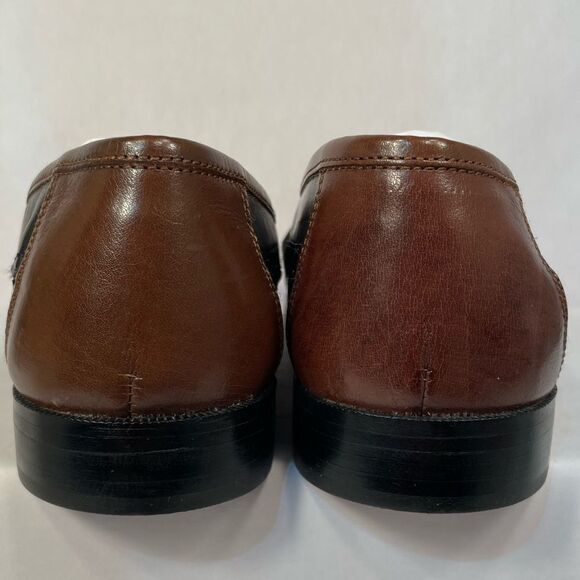 BLACK AND TAN BOSTONIAN FLORENTINE LOAFERS MADE IN ITALY SIZE 11 NWOB - Picture 11 of 14